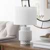 image:imageSAFAVIEH Lighting Collection Sonter Modern White 21inch Bedroom Living Room Home Office Desk Nightstand Table Lamp Set of 2 LED Bulbs Included