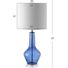image:imageSAFAVIEH Lighting Collection Velor Blue Glass 24inch Bedroom Living Room Home Office Desk Nightstand Table Lamp Set of 2 LED Bulbs IncludedBlue  Set of 2
