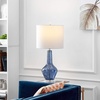 image:imageSAFAVIEH Lighting Collection Velor Blue Glass 24inch Bedroom Living Room Home Office Desk Nightstand Table Lamp Set of 2 LED Bulbs IncludedBlue  Set of 2
