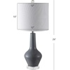 image:imageSAFAVIEH Lighting Collection Velor Blue Glass 24inch Bedroom Living Room Home Office Desk Nightstand Table Lamp Set of 2 LED Bulbs IncludedGrey  Set of 2