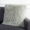 image:imageSAFAVIEH Pillow Collection Shag Modish 20 Throw Metallic BronzeGreen