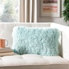 image:imageSAFAVIEH Pillow Collection Shag Modish 20 Throw Metallic BronzeLight Blue