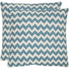 image:imageSAFAVIEH Pillows Collection Striped Taelea Decorative Pillow 18Inch Lime Green Set of 2Blue Rain
