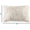 image:imageSafavieh Cali Shag Throw Pillow SilverIvory