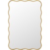image:imageSAFAVIEH Home Collection  Ariana Gold Rectangular Wall Mirror Sculpted Wavy Frame Decorative Accent MRR9036AGold