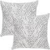 image:imageSAFAVIEH Home Collection Zecora IvoryBlack Velvet Chevron 17inch Square Decorative Accent Throw Pillow with Insert Set of 2IvoryBlack