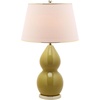 image:imageSAFAVIEH Lighting Collection  Jill 27 Double Gourd Ceramic Table Lamp Yellow with White Shade LIT4093HYellow