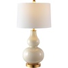 image:imageSAFAVIEH Lighting Collection  Karlen Set of 2 Black amp Gold Leaf Double Gourd Glass Table Lamps Modern Contemporary Design LED Bulbs Included TBL4223BSET2CremeGold  Set of 2