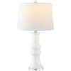 image:imageSAFAVIEH Lighting Collection  Lamber Ivory Ceramic Table Lamp 26 Decorative Accent Light with Fabric Shade E26 Bulb Included TBL4418AIvory