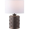 image:imageSAFAVIEH Lighting Collection  Ranae Antique Dark Brown Resin Table Lamp 21 Decorative Accent Light with Fabric Shade E26 Bulb Compatible TBL4653AAntique Brown