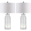 image:imageSAFAVIEH Lighting Collection  Set of 2 Glass Bottle Blue 30Inch Table Lamps LED Bulbs Included Coastal Bedroom Living Room Home Office LIT4157CSET2Clear  Set of 2