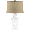 image:imageSAFAVIEH Lighting Collection Amby Farmhouse Clear Glass Brown Shade 24inch Bedroom Living Room Home Office Desk Nightstand Table Lamp Set of 2 LED Bulbs Included