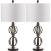 image:imageSAFAVIEH Lighting Collection Calista Rustic Farmhouse Double Sphere OilRubbed Bronze 28inch Bedroom Living Room Home Office Desk Nightstand Table Lamp Set of 2 LED Bulbs Included