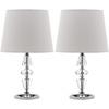 image:imageSAFAVIEH Lighting Collection Crescendo Modern Glam Tiered Crystal OffWhite Shade Bedroom Living Room Home Office Desk Nightstand Table Lamp Set of 2 LED Bulbs IncludedClearWhite  Set of 2