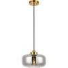 image:imageSAFAVIEH Lighting Collection Edge Smoke GreyBrass Adjustable Pendant Hanging Light Fixture Ideal for Dining Room Kitchen Island Entryway LED Bulb Included