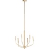 image:imageSAFAVIEH Lighting Collection Eirene Antique Brass 6Light Candelabra Hanging Chandelier Light Fixture LED Bulbs Included