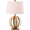 image:imageSAFAVIEH Lighting Collection Euginia Modern Farmhouse Rustic Sphere Gold 25inch Bedroom Living Room Home Office Desk Nightstand Table Lamp Set of 2 LED Bulbs Included