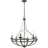 image:imageSAFAVIEH Lighting Collection Fraser SilverBlack 6Light Round Wagon Wheel Hanging Adjustable Chandelier Light Fixture LED Bulbs Included