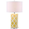 image:imageSAFAVIEH Lighting Collection Garden Lattice Trellis Modern Contemporary Light Blue 27inch Bedroom Living Room Home Office Desk Nightstand Table Lamp LED Bulbs IncludedYellow