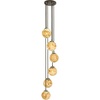 image:imageSAFAVIEH Lighting Collection Hallie BlackNatural 6Light Adjustable Pendant Hanging Light Fixture Ideal for Dining Room Kitchen Island Entryway LED Bulbs Included