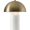 image:imageSAFAVIEH Lighting Collection JOVE Modern WhiteBrass Metal Dome Shade 18inch Table Lamp LED Bulb Included