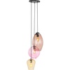 image:imageSAFAVIEH Lighting Collection Keoni 3Light Multicolored Glass Shade Adjustable Hanging Pendant Light Fixture LED Bulbs Included