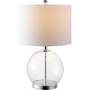 image:imageSAFAVIEH Lighting Collection Lonni Clear Chrome 23inch Bedroom Living Room Home Office Desk Nightstand Round Table Lamp Set of 2 LED Bulbs IncludedClearChrome  Set of 2