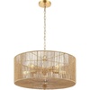 image:imageSAFAVIEH Lighting Collection Mamba NaturalGold 5Light Adjustable Pendant Chandelier Hanging Light Fixture Ideal for Dining Room Kitchen Island Entryway LED Bulbs Included