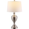 image:imageSAFAVIEH Lighting Collection Poppy Modern Contemporary Brass Iron 28inch Bedroom Living Room Home Office Desk Nightstand Table Lamp LED Bulb IncludedNickle