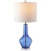 image:imageSAFAVIEH Lighting Collection Velor Blue Glass 24inch Bedroom Living Room Home Office Desk Nightstand Table Lamp Set of 2 LED Bulbs IncludedBlue  Set of 2