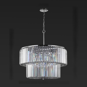 image:imageSAFAVIEH Couture Lighting Collection Viviann Art Deco ChromeClear Crystal 2Tier Hanging Adjustable Chandelier Light Fixture LED Bulbs Included