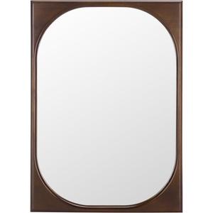 image:imageSAFAVIEH Home Collection  Zola Brown Wall Mirror Wood Frame Vertical or Horizontal Hanging Accent MRR9030ABrown