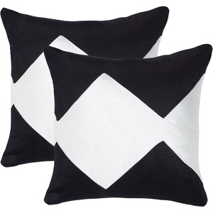 image:imageSAFAVIEH Home Collection Tabytha Modern BlackIvory Viscose 18inch Square Set of 2 with Insert Pillow 18 x 18BlackIvory