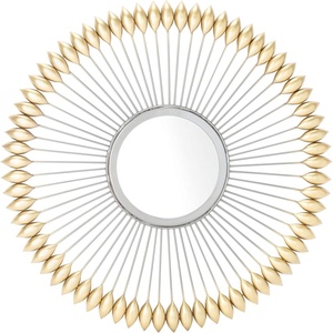 image:imageSAFAVIEH Home Rulan Zinc and Gold Sunburst 23inch Round Decorative Accent Mirror