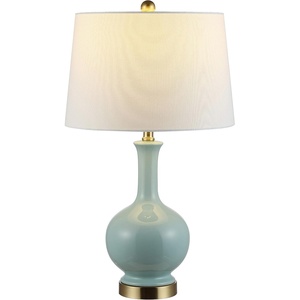image:imageSAFAVIEH Lighting  Bowie 26Inch Ceramic Table Lamp  Cream  Transitional Sculpted Body Design  Ideal for Living Room Bedroom Entryway Home Office  LED Bulb Included TBL4346ABlue