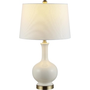 image:imageSAFAVIEH Lighting  Bowie 26Inch Ceramic Table Lamp  Cream  Transitional Sculpted Body Design  Ideal for Living Room Bedroom Entryway Home Office  LED Bulb Included TBL4346ACream