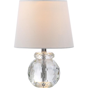 image:imageSAFAVIEH Lighting  Eunice 13Inch Crystal Table Lamp  Clear amp OffWhite  Contemporary MiniProfile Design  Ideal for Living Room Bedroom  LED Bulb Included LIT4367A