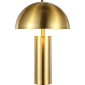 image:imageSAFAVIEH Lighting  Iria 205Inch Metal Table Lamp  Gold  Modern Mushroom Design  Ideal for Living Room Bedroom Entryway Home Office  LED Bulb Included TBL4319A