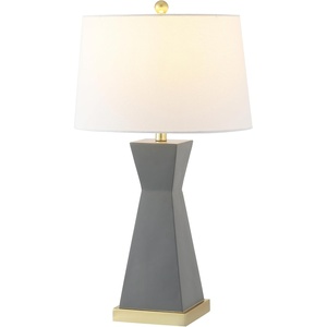 image:imageSAFAVIEH Lighting  Onder 27Inch Resin Table Lamp Set of 2  Grey  Sculpted Body Design  Ideal for Living Room Bedroom Entryway Home Office  LED Bulbs Included TBL4406BSET2Gray