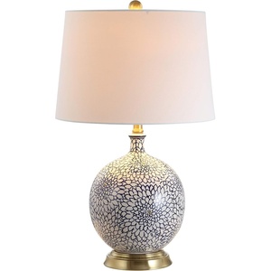 image:imageSAFAVIEH Lighting  Orianna 25Inch Ceramic Table Lamp  Blue amp White  Floral Design  Ideal for Living Room Bedroom Entryway Home Office  LED Bulb Included TBL4104A