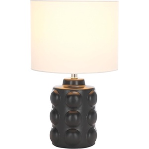 image:imageSAFAVIEH Lighting Collection  Shylo Black Ceramic Table Lamp 22 Modern Accent Light with Fabric Shade E26 Bulb Compatible TBL2024ABlack