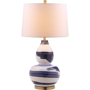image:imageSAFAVIEH Lighting Collection Aileen Abstract Blue Gold Brushstroke 33inch Bedroom Living Room Home Office Desk Nightstand Table Lamp LED Bulb IncludedBlueGold