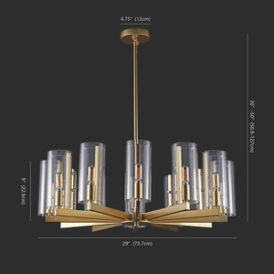 image:imageSAFAVIEH Lighting Collection Benicio Art Deco 29inch Diameter Adjustable Hanging Chandelier Light Fixture LED Bulbs Included