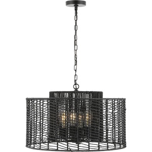 image:imageSAFAVIEH Lighting Collection Brynora NaturalGold 4Light Adjustable Pendant Chandelier Hanging Light Fixture Ideal for Dining Room Kitchen Island Entryway LED Bulbs IncludedBlack