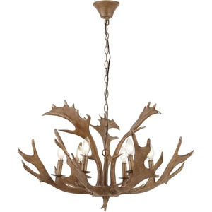 image:imageSAFAVIEH Lighting Collection Dresden Rustic Farmhouse Brown Antler Chandelier