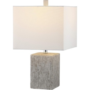 image:imageSAFAVIEH Lighting Collection Jaxon Modern Farmhouse Grey Ceramic 21inch Bedroom Living Room Home Office Desk Nightstand Table Lamp Set of 2 LED Bulbs Included
