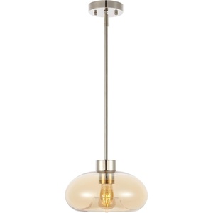 image:imageSAFAVIEH Lighting Collection Jorie AmberNickel Adjustable Pendant Hanging Light Fixture Ideal for Dining Room Kitchen Island Entryway LED Bulb Included
