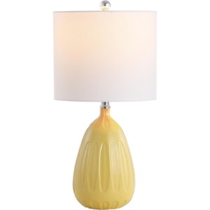 image:imageSAFAVIEH Lighting Collection Linnett Yellow 20inch Bedroom Living Room Home Office Desk Nightstand Table Lamp LED Bulb IncludedYellow