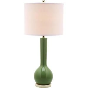image:imageSAFAVIEH Lighting Collection Mae Long Neck Modern Contemporary Green Ceramic 31inch Bedroom Living Room Home Office Desk Nightstand Table Lamp Set of 2 LED Bulbs IncludedGreen  Set of 2