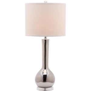 image:imageSAFAVIEH Lighting Collection Mae Long Neck Modern Contemporary Green Ceramic 31inch Bedroom Living Room Home Office Desk Nightstand Table Lamp Set of 2 LED Bulbs IncludedSilver  Set of 2